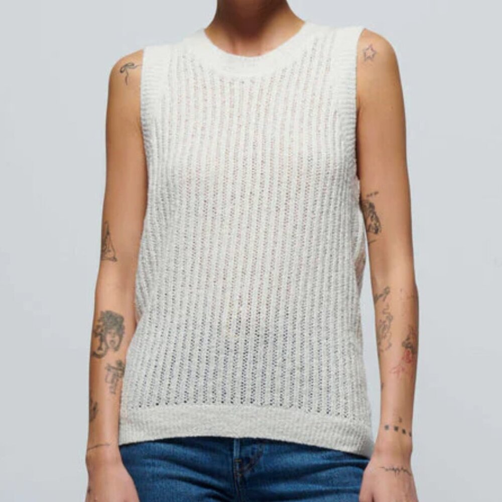 Nation LA Elliana Vest SMALL Porcelain